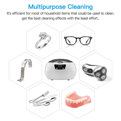 портативная машинка домочадца 600ml мини ультразвуковая более чистая для Dentures Eyeglasses